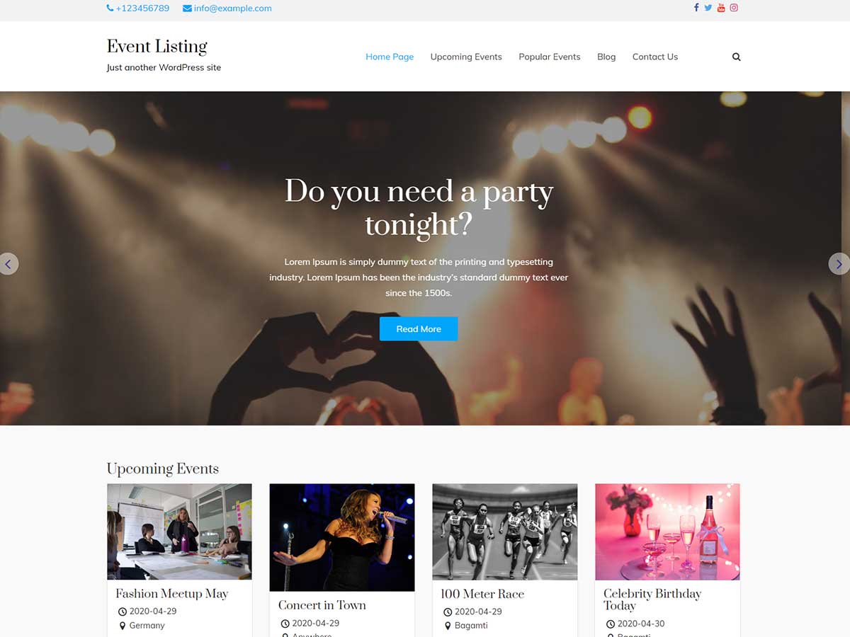 Event Listing Child Theme