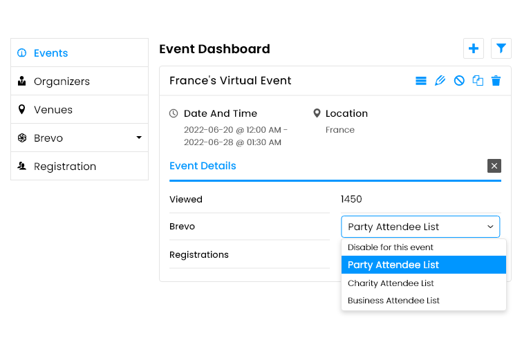 Event-Specific Data Sync