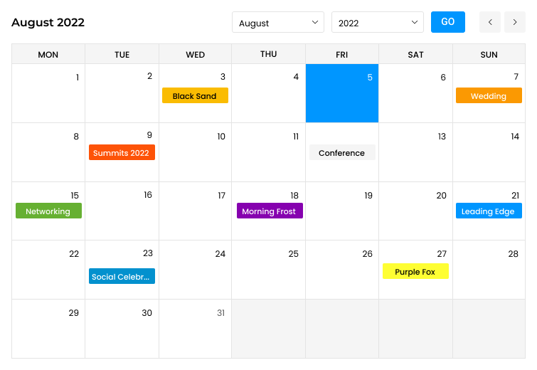 Calendar View