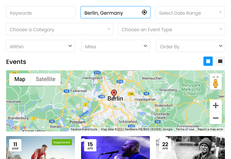Quick Event Search