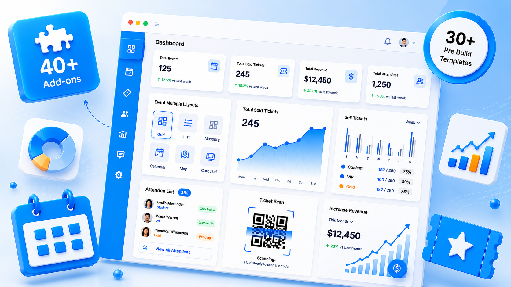 Event listing plugin screenshot