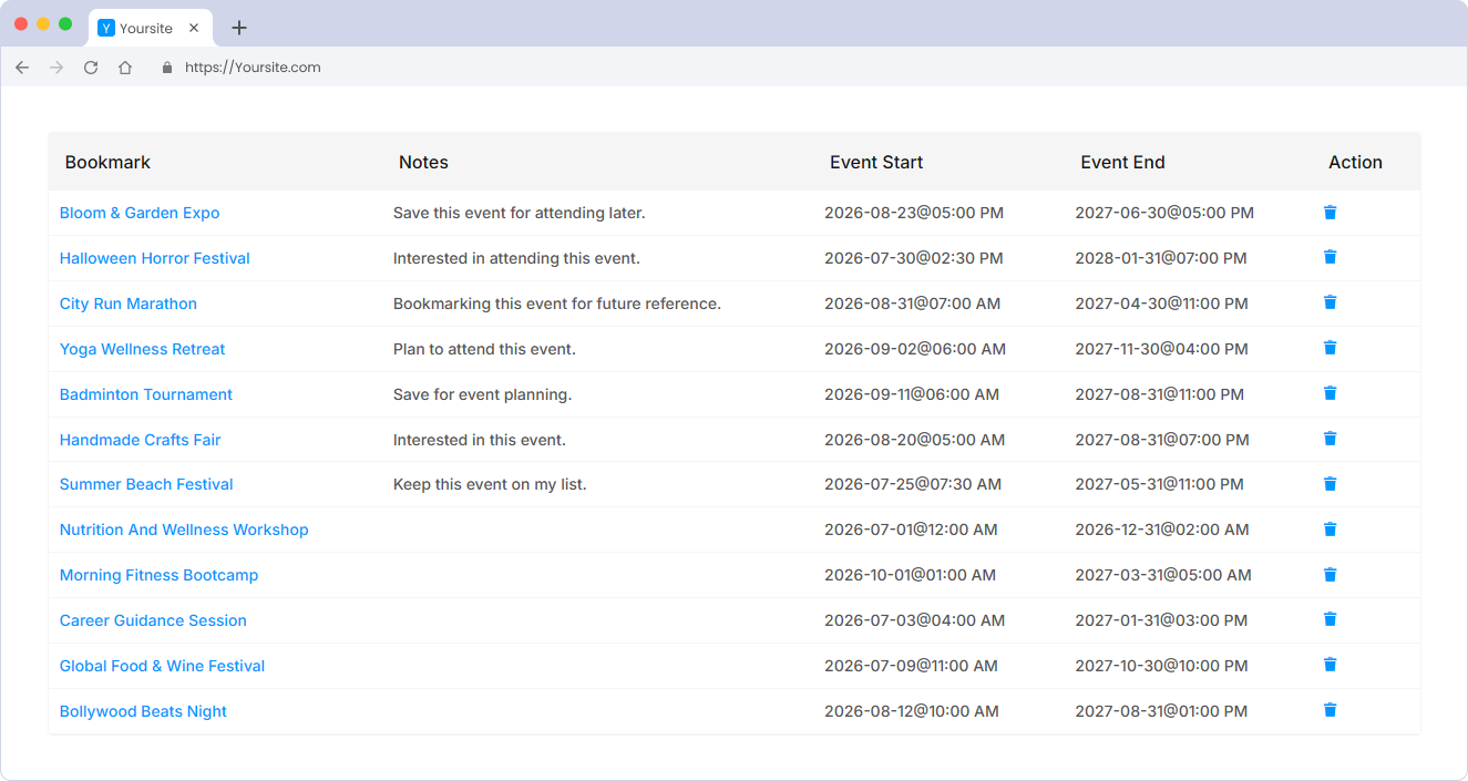 My Bookmarks