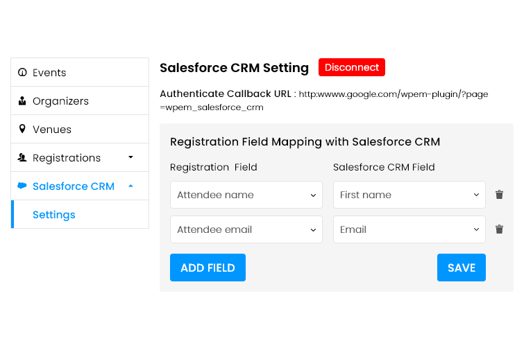 Mapping Registration Form Field