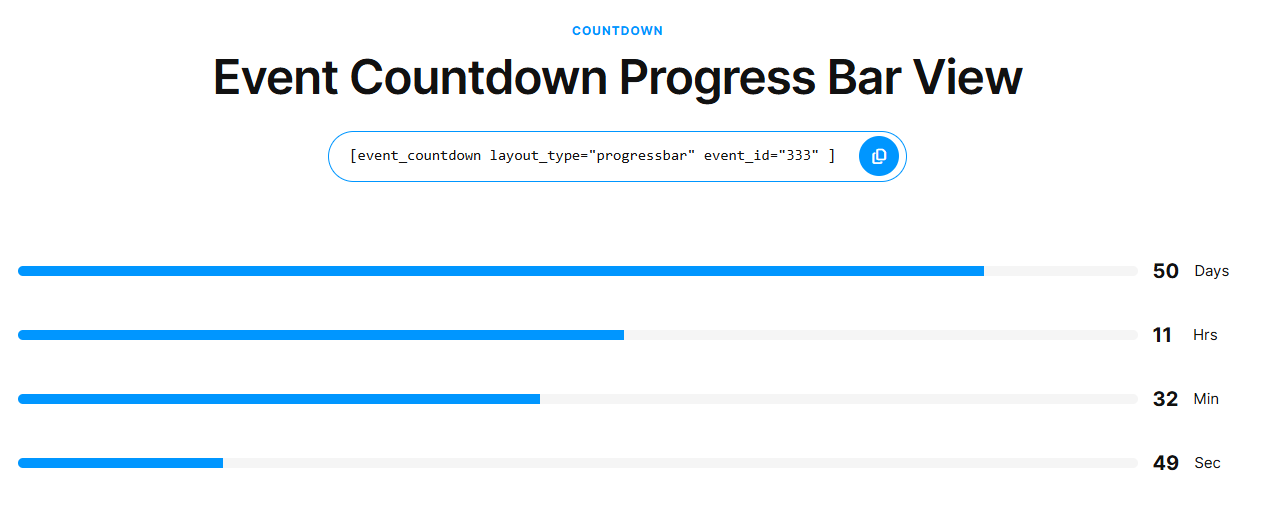 Countdown progress bar view demo