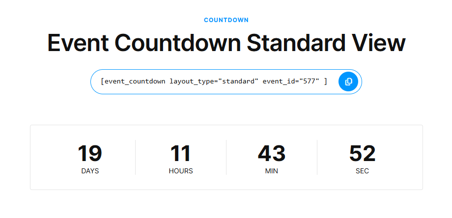 Countdown standard view demo