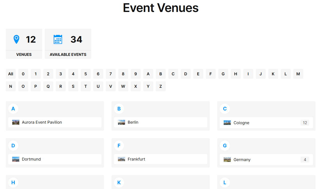 Venues demo