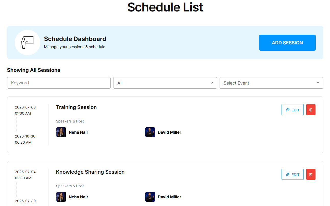 Schedule demo