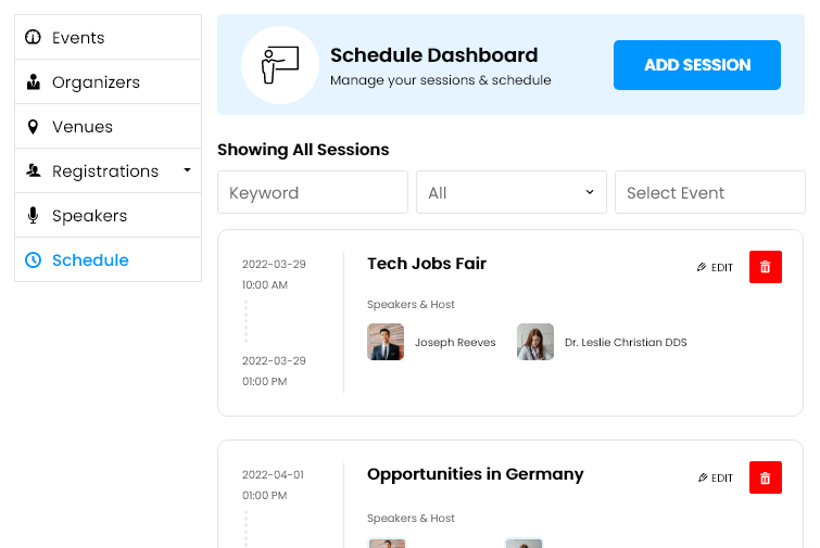 Schedule Dashboard