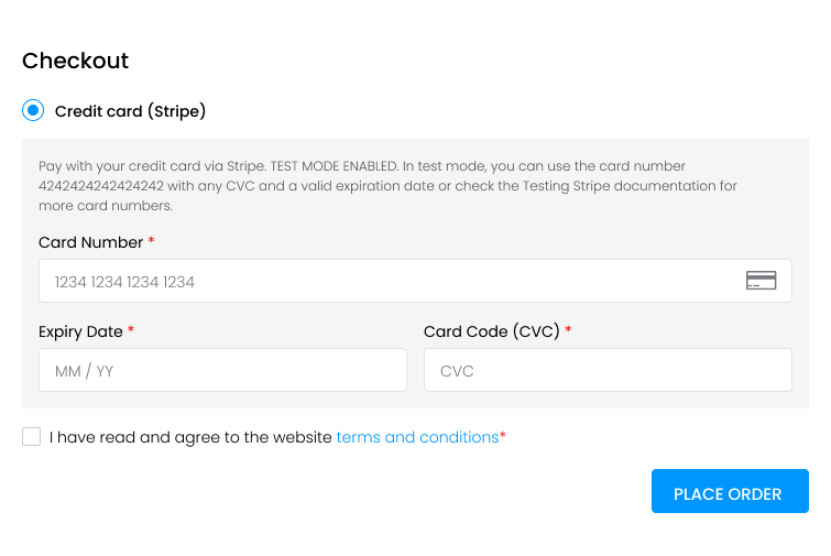 Checkout Page